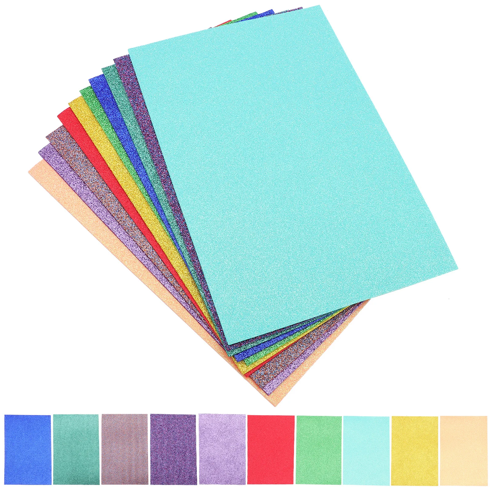 

2pcs A4 Glitter Foam Sheet Sparkly Craft Sheets For Diy Crafts Kids School Party Decorations Colorful Sponge Material