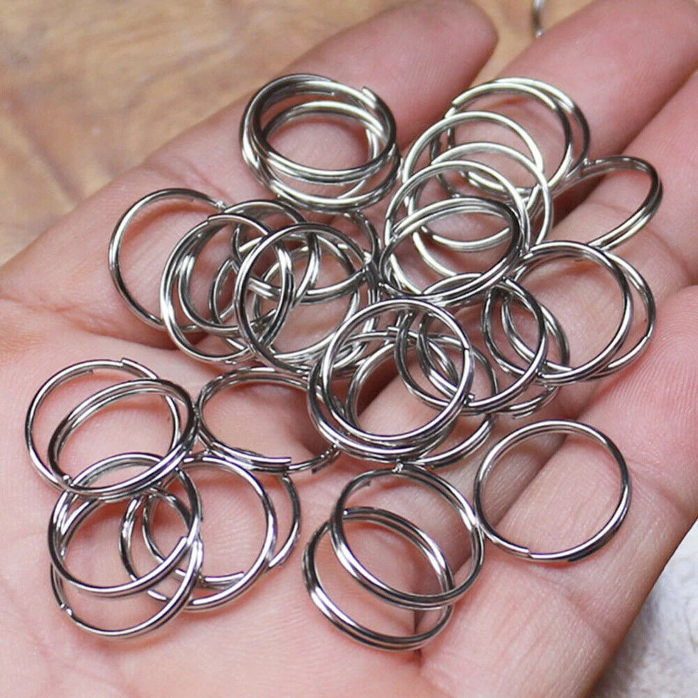 

100pcs Silver Iron Split Rings Small Key Rings Bulk Keychain Rings for Keys Organization Iron Tools Key and Mail Holder Wall