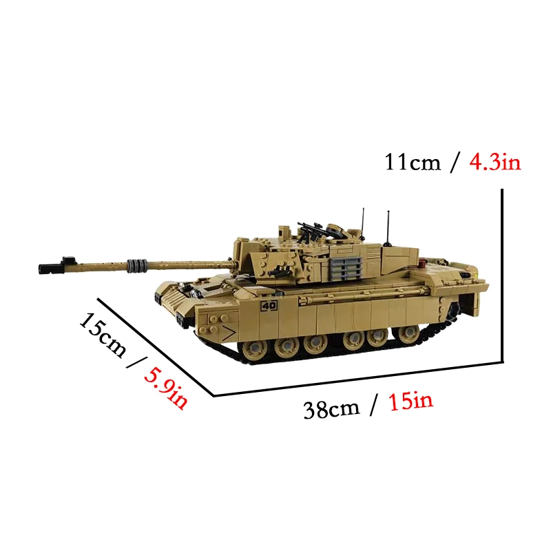 XINGBAO Building Block Military Series UK Challenger 2 Main Battle Tank Model DE Leopard 2A6 Boys\' Assembly Brick Birthday Toy