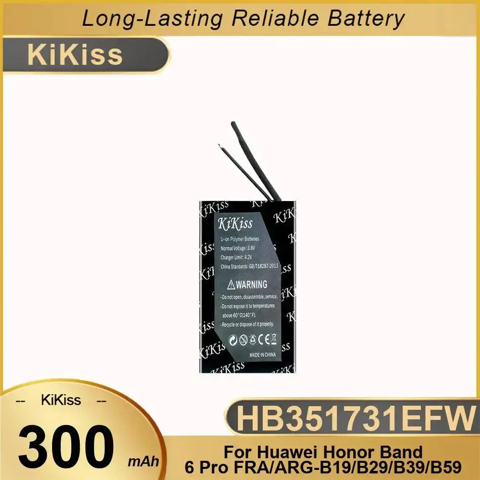 

Высокоэффективный аккумулятор емкостью 300 мАч для Huawei Honor Band 6 Pro Fra Arg-B19 B29 B39 B59, быстрая зарядка для часов HB351731EFW