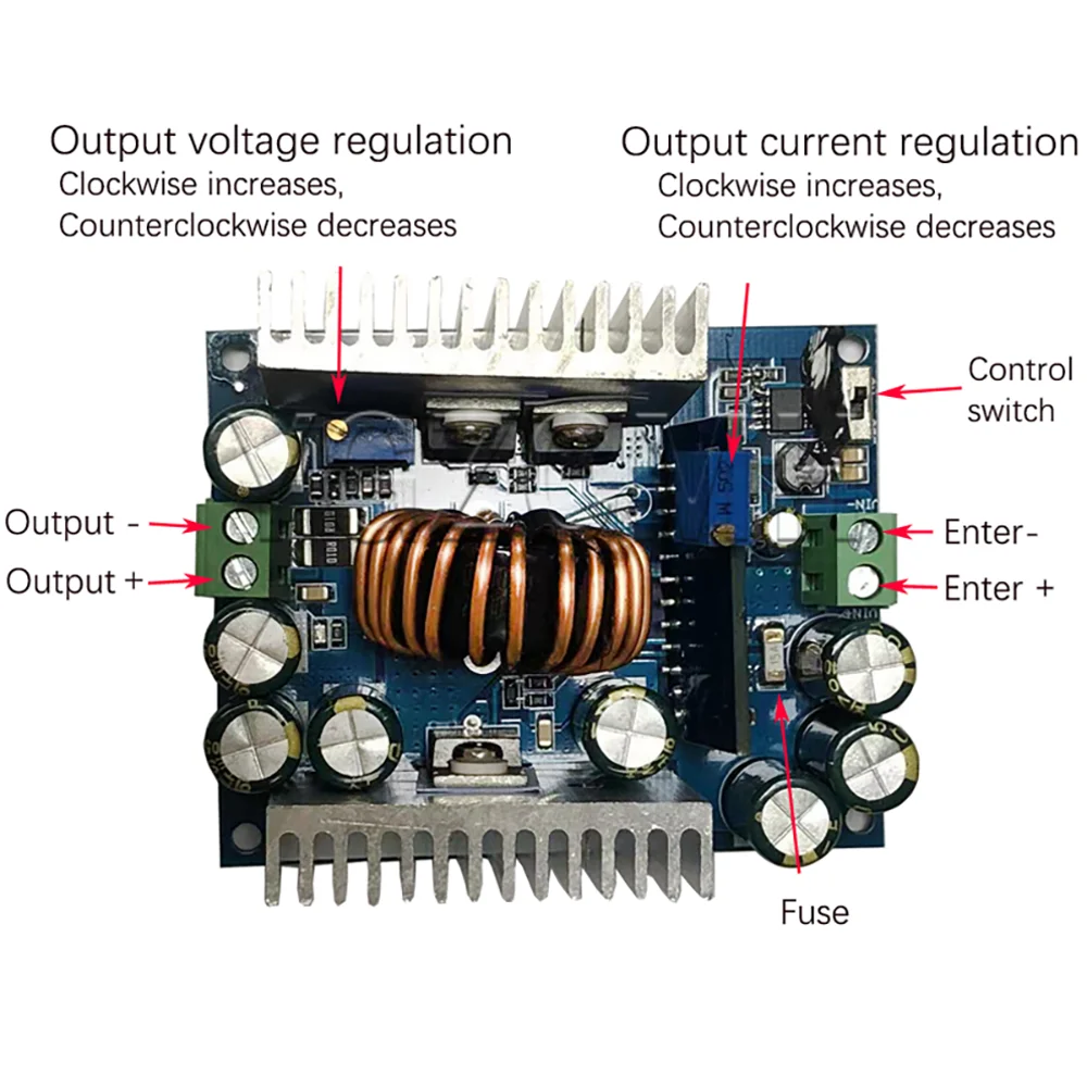 500W 15A CC CV Non-isolated Buck Converter High Power Step Down Module DC 12-95V To 1.5-90V LED Driver Adjustable Buck