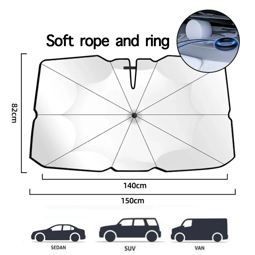 Auto Zonnescherm Voorruit Raam Paraplu Opvouwbare Zonnescherm Front Cover Blok Warmte Draagbare Protector Parasol Auto Model Shades