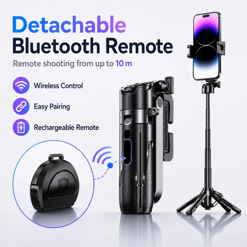 P15 Mini Pocket Selfie Stick Tripod with Bluetooth Remote