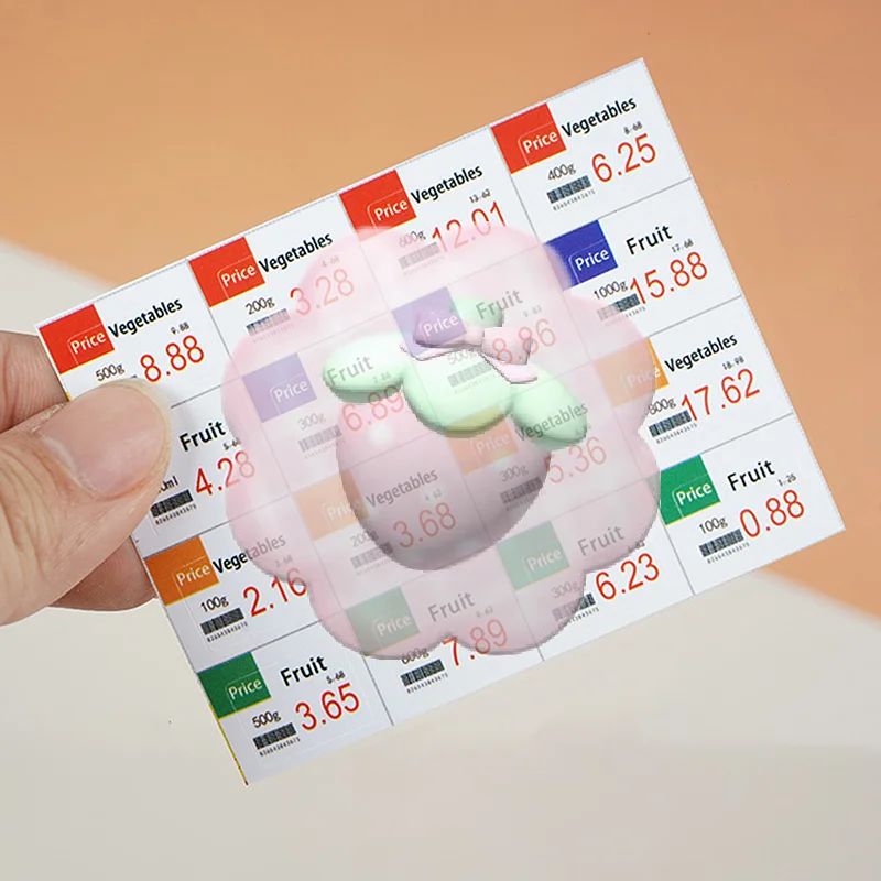 New Dollhouse Miniature Mini Price Tag Sticker Supermarket Shelf Fruit Shelf Vegetable Shelf Sticker Doll Accessories Toy