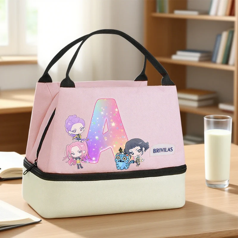 

2025 New KPop Demon Hunters Lunch Bag Kids Thermal Bags Fashion Portable Food Pouc Cool Girls Picnic Bag Travel Picnic Bags Gift