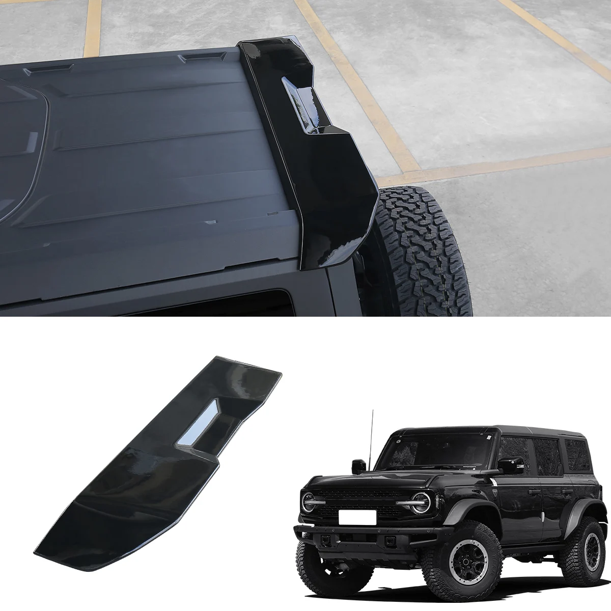 Suitable for Ford Bronco integrated with lights tail roof fixed wind wing water steering exterior modification