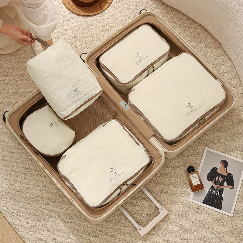 Travel Nylon Packing Cubes Set 5 Piece Luggage Organizer Storage Bags Suitcase Fits 26 Inch Portable Durable Travel Accessories