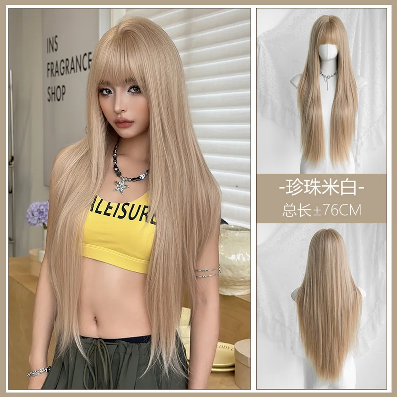 long-straight-heat-resistant-synthetic-wig-with-bangs-76cm-full-head-natural-realistic-wig-for-women-daily-wear-cosplay-party