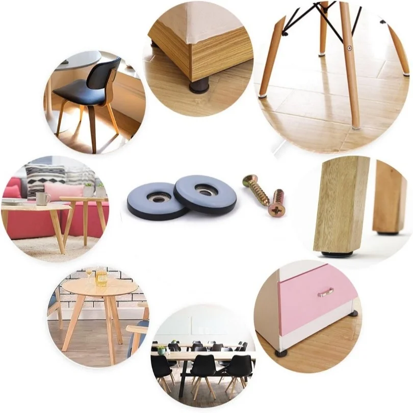 8pcs/lot Screws Furniture Glides PTFE Heavy Duty Furniture Slip Mat Glide Mat Sofa Bed Table Moving Pads Wooden Floor Protector