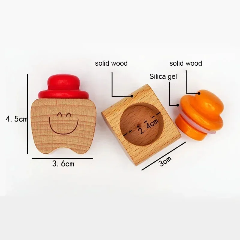 1/2/3/4/6Pcs Baby Wood Tooth Box Organizer Milk Teeth Storage Collect Teeth Umbilica Save Gifts Baby Souvenir Gifts