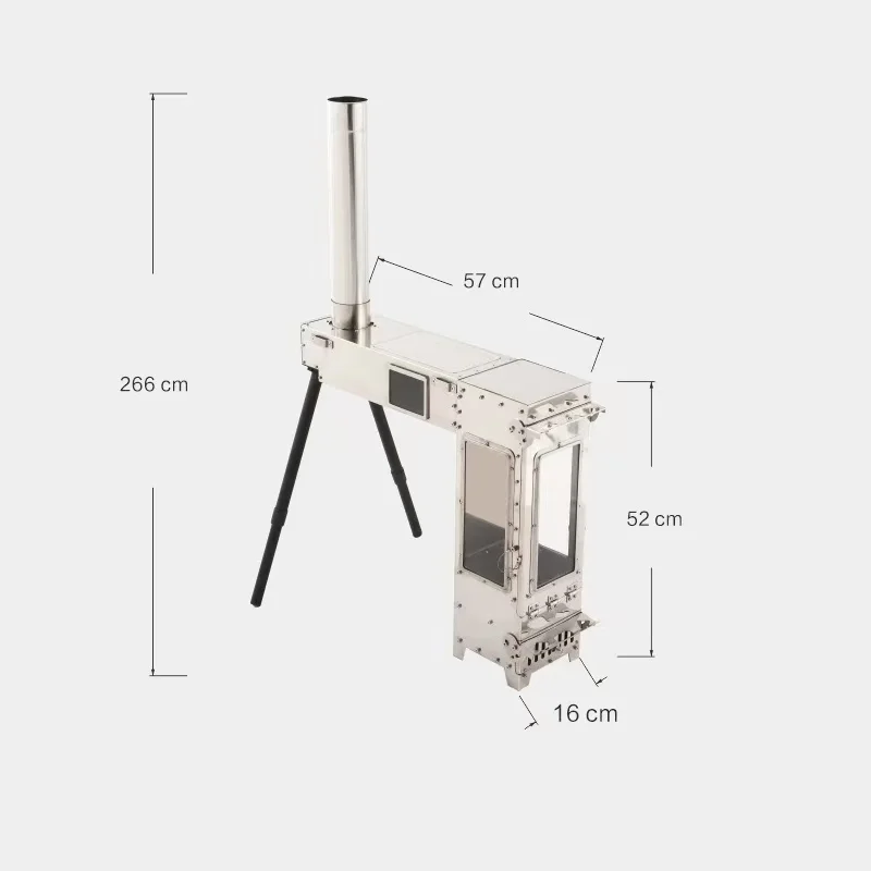 Namiot na drewno opałowe na zewnątrz Przenośny składany piec na żyrafę Stove ze stali nierdzewnej 304 z kominkiem Nowy duży piec