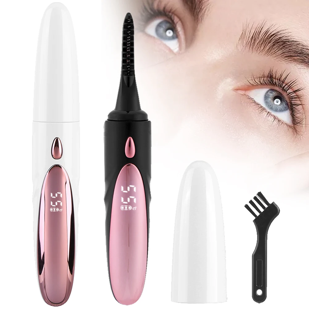 Electric Heated Eyelash Curler Digital Display Eyelash Curler Beauty Makeup Tool 4 Gears LED Rechargeable Makeup Accessories