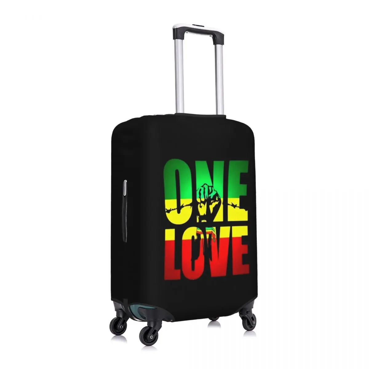 Custom One Love Reggae Jamaica Flag Luggage Cover Fashion Suitcase Protector Covers Suit For 18-32 inch