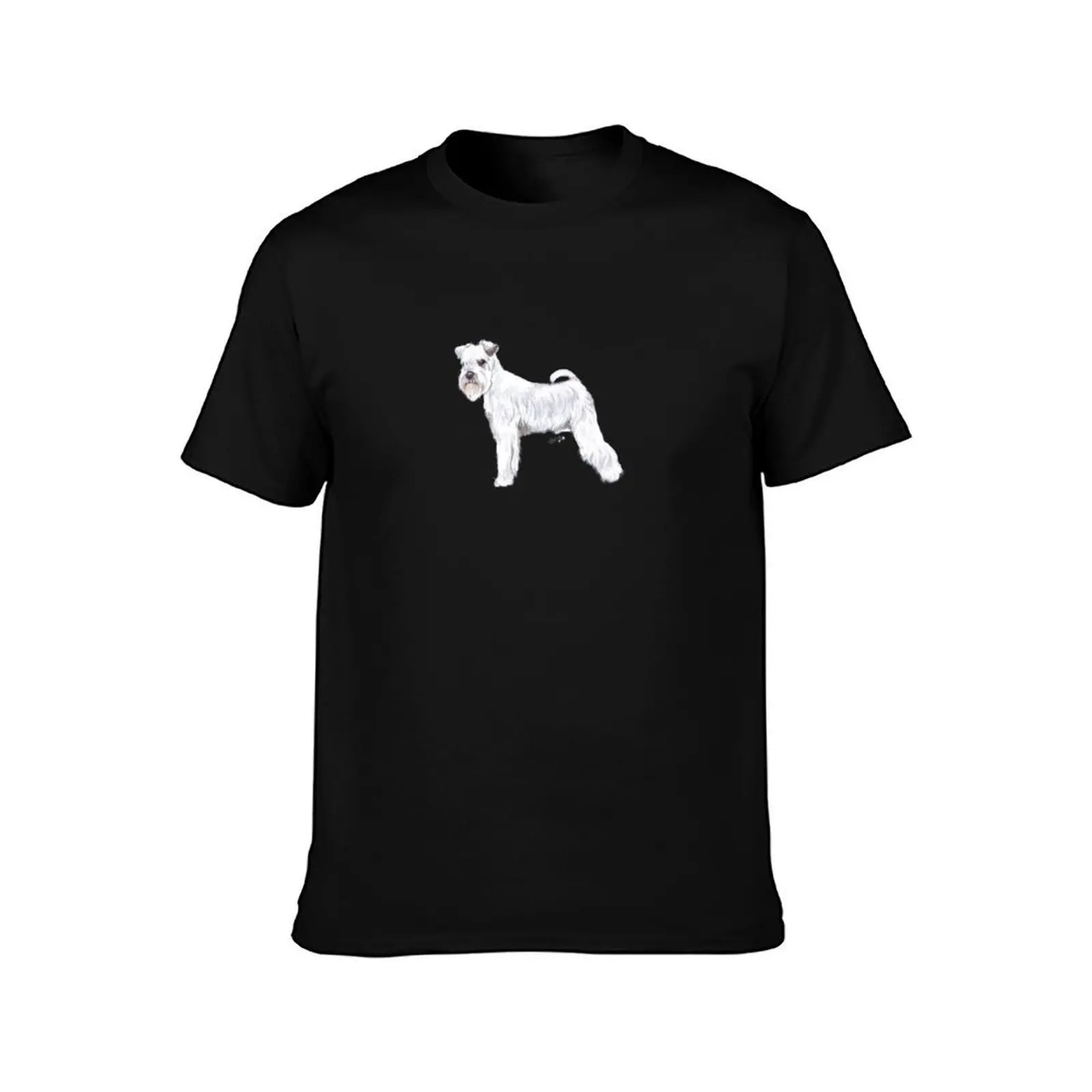 White Schnauzer Dog Breed Show Stack Stand T-Shirt Large Size Loose Casual Tee T-Shirt
