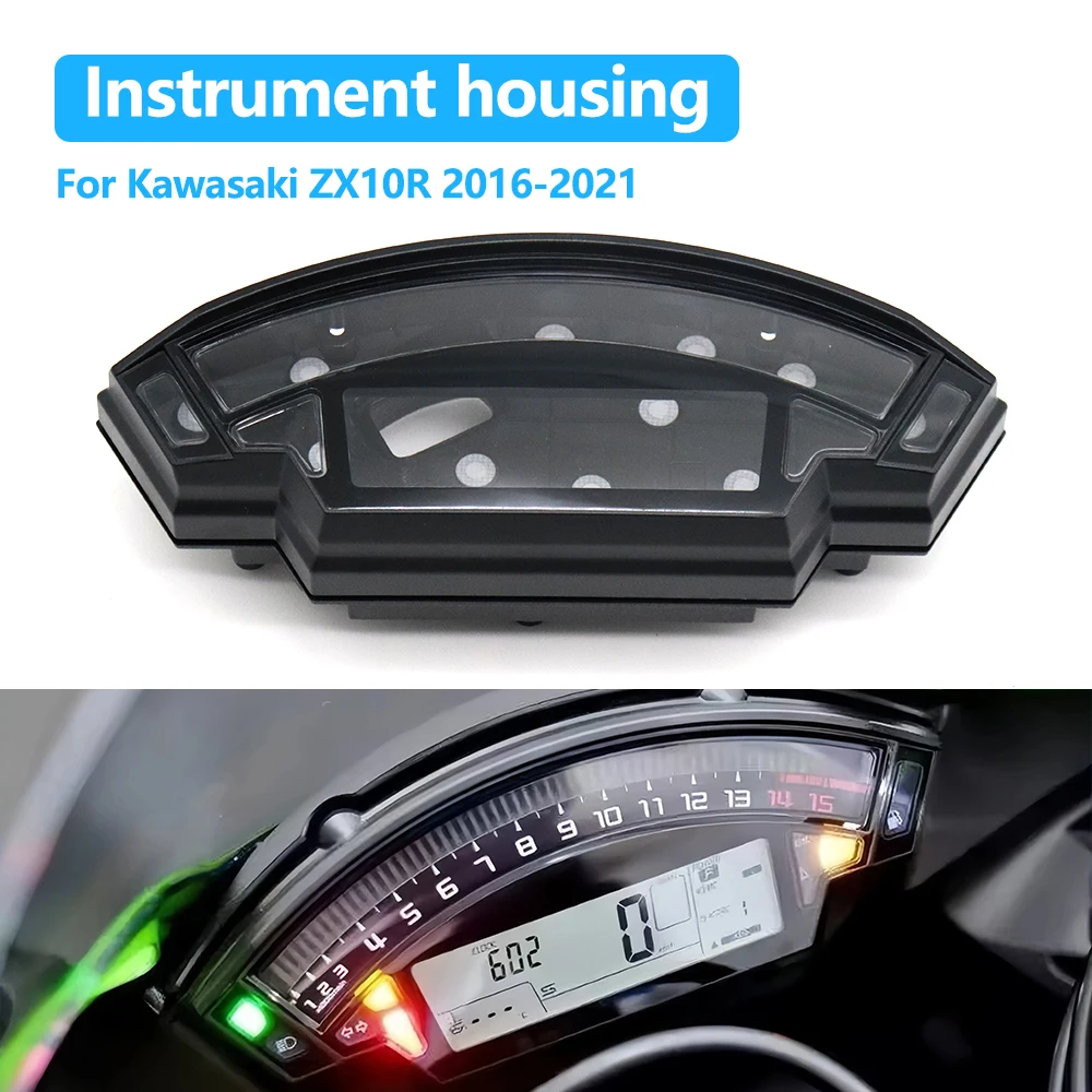 Image of Für Kawasaki ZX10R ZX 10R ZX-10R 2016-2021 2020 2019 2018 2017 Motorrad Messgeräte Abdeckung Fall Tachometer Tachometer gehäuse Shell