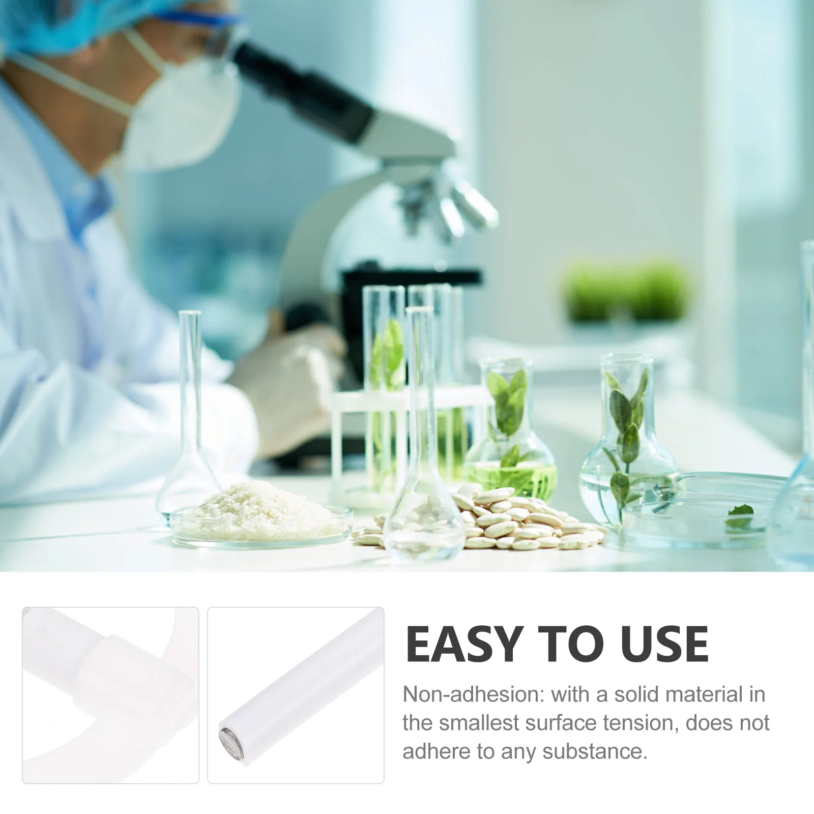 

1шт мешалка из ПТФЭ 5% удлинение на -196 ° C Неклейкая поверхность Лопатка для смешивания с низким температурным сопротивлением для лабораторной химии Экспериментальная