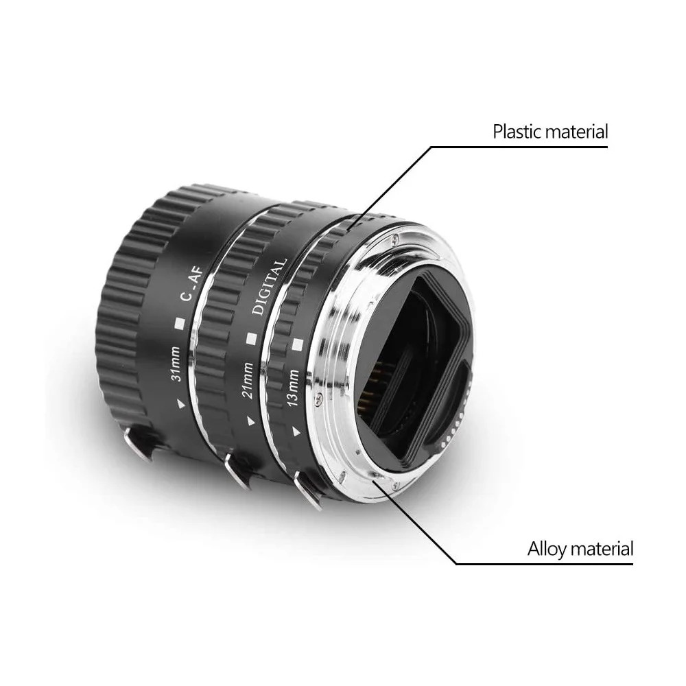 Mcoplus AF 자동 초점 매크로 익스텐션 튜브 세트, 캐논 5DIV 6Dii 7D 500D 600D 700D 5D /Rebel T6 T7 T5 T8i T7i T6s T5i T4i 용