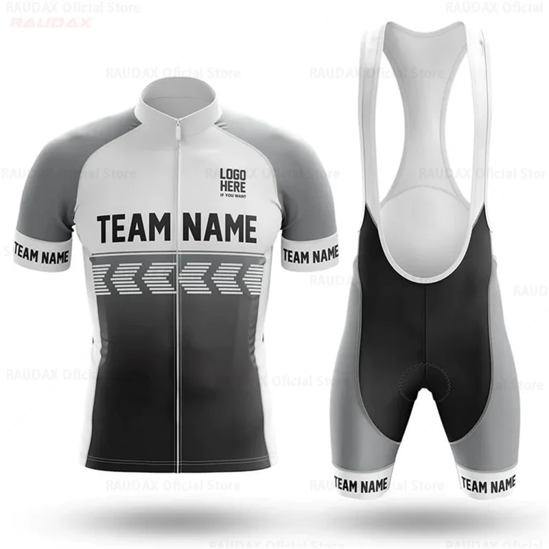 Unisex Summer Cycling Jersey Set Quick Dry Breathable Mtb Team Name Logo Custom Cycling Clothing Short Sleeves Bicycle Uniform