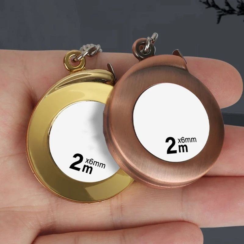 652F Mini Tape Measure with Keychain 2M Retractable Measuring Tape Portable Small Measurement Tape for Adult Kids Durable
