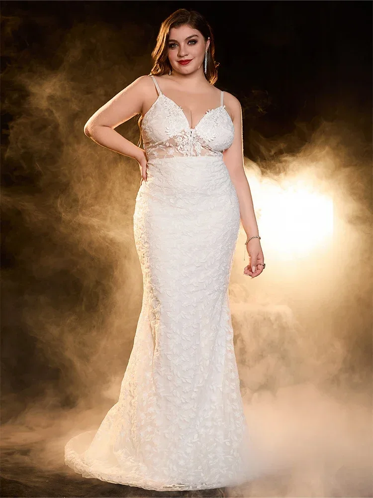 Frauen Elegante Spaghetti Strap Mode Backless Floral Weiß Hochzeit Brautjungfer Kleider Große Größe Damen Abend Party Kleider