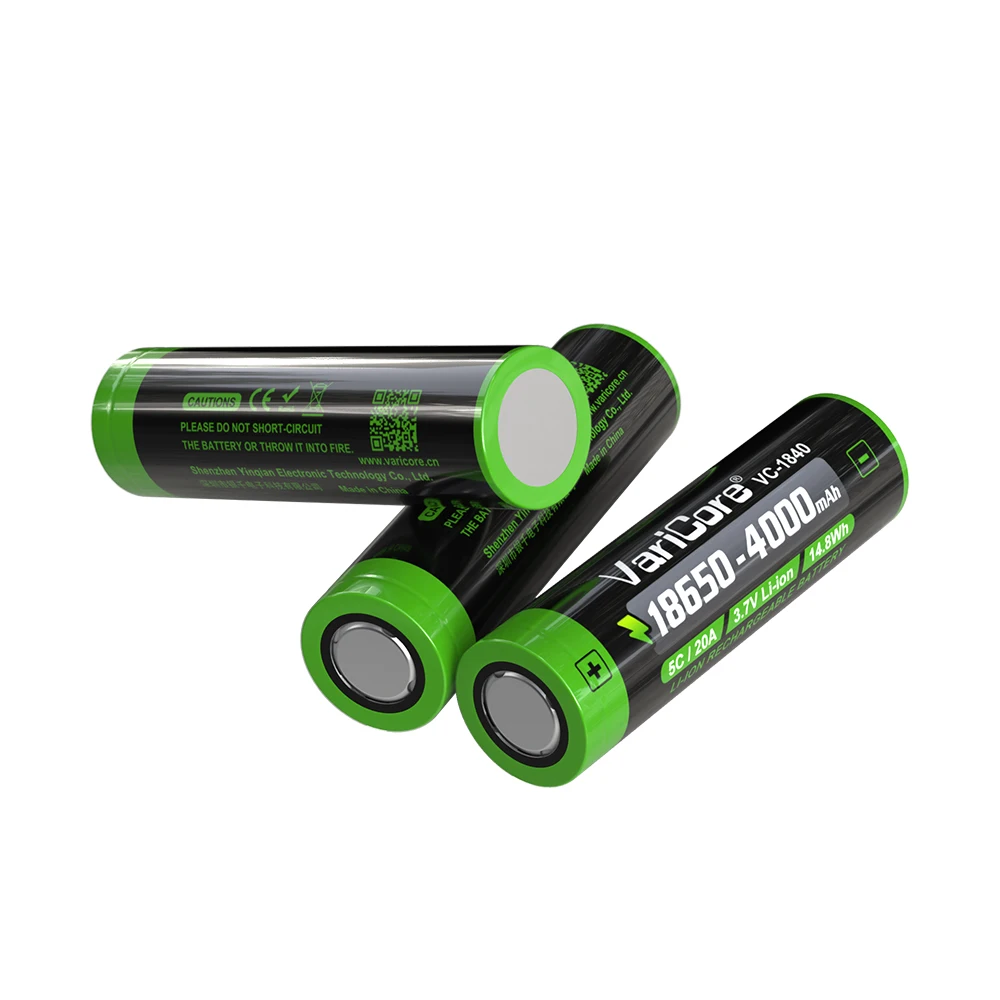 VariCore VC-1840 3.7V Li-ion 18650 Baterai 4000MAh 20A Catu Daya Debit Baterai Senter Lampu Depan Bank Daya Portabel