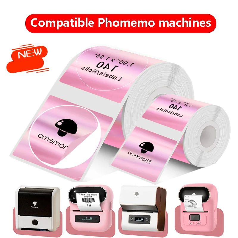 

1 roll 50x50mm-140 sheets laser holographic purple powder label paper compatible phomemo M110/M120/M200/M220/P50 label printer