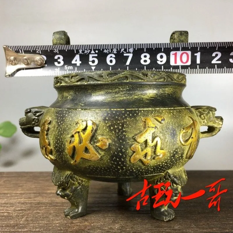 Three-legged tripod with double ears Incense Burner Statue for Tea Home Decor Ornaments