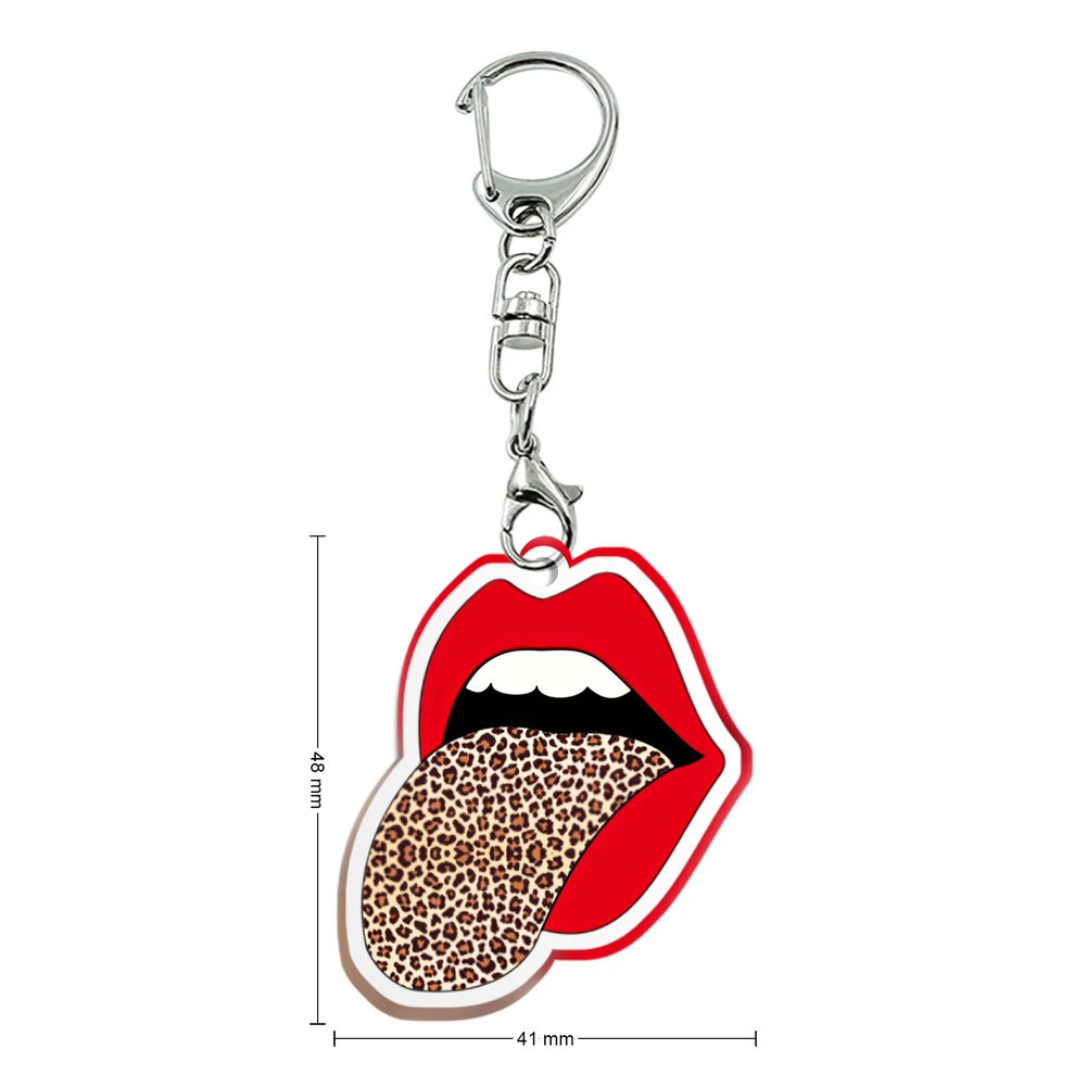 New Women Men Acrylic Lip Keychain Transparent Acrylic Trinket For Friends Pendants