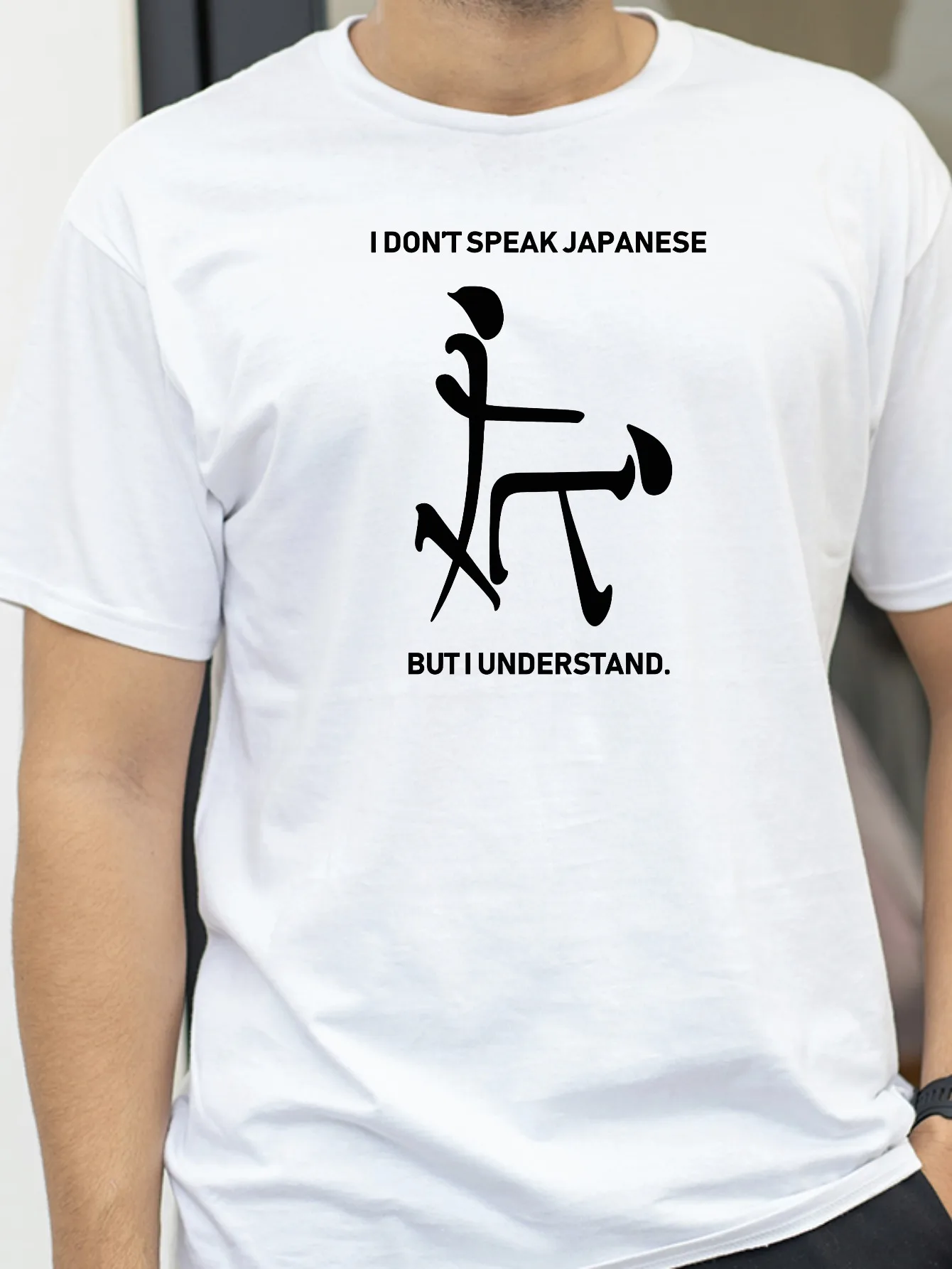 I Don't Speak Japanese Print T-Shirt Unisex Fashion Casual Round Neck Summer Breathable Short Sleeve Tee