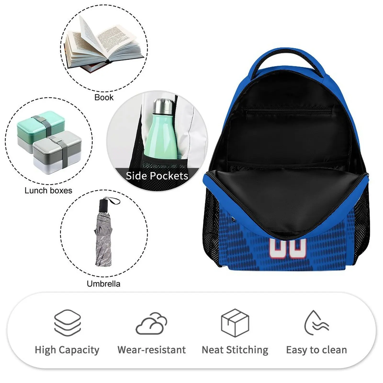 Kids France Backpack Cutsom Name Number Soccer National Team BookBags Student Schoolbag Travel Casual Daypack
