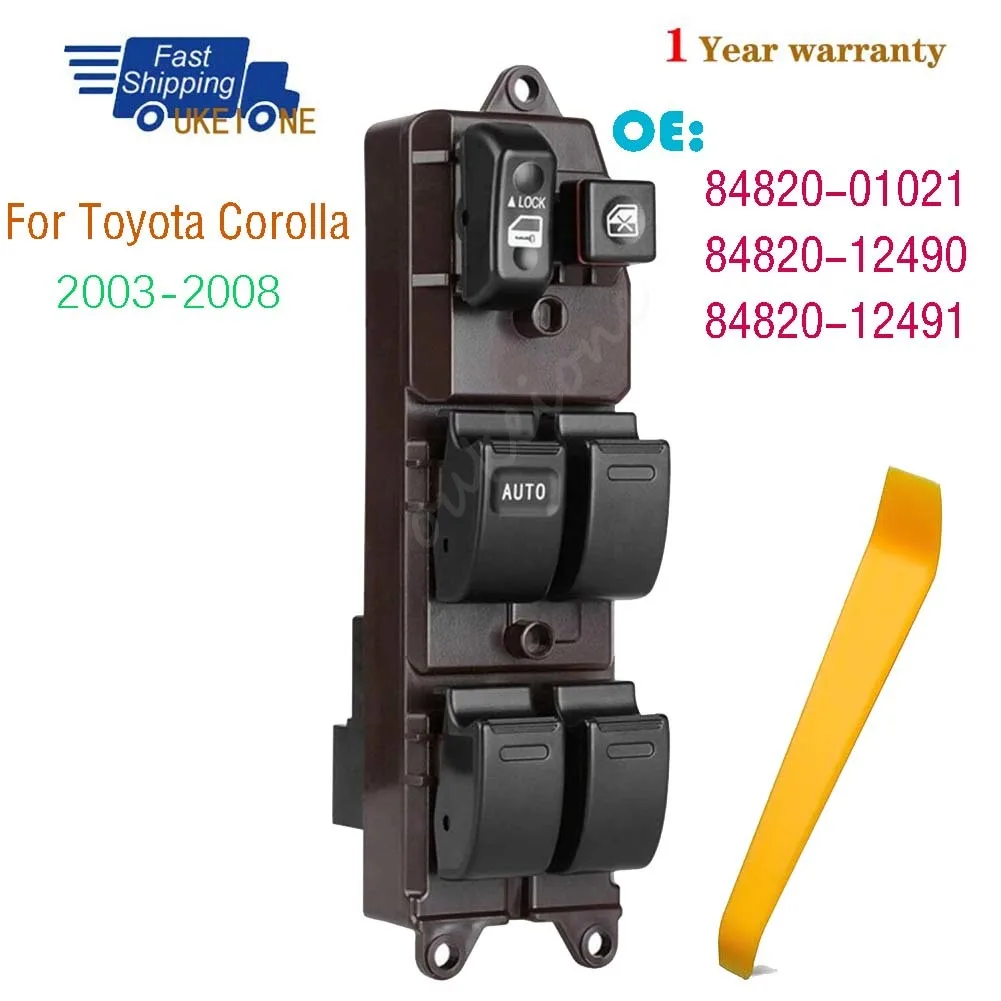 84820-12491 para toyota corolla 2003 2004 2005 2006 2007 2008 frente esquerda levantador de energia elétrica botão interruptor da janela peças do carro