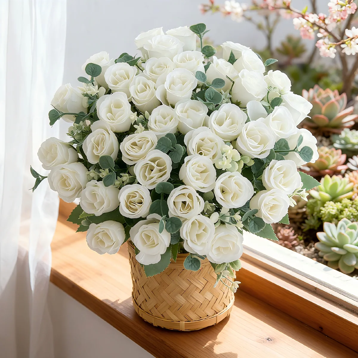 1pcs Simulated roses, Valentine's Day, Wedding, Mother's Day, Thanksgiving, Spring indoor home and outdoor garden decoration