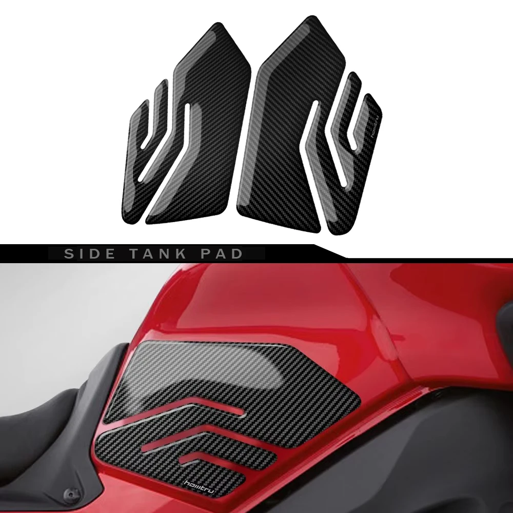For Yamaha TRACER 9 Carbon Side Tank Pad Protection Grip Motorcycle Accessory for 2021-2024 Models - Carbon Fiber