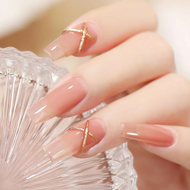 AWStorG 15ML Natural Nude Pink Color Nail Art Ice Transparent Bare Color Semi Permanent  Nail Enamel For Manicure Home Salon DIY