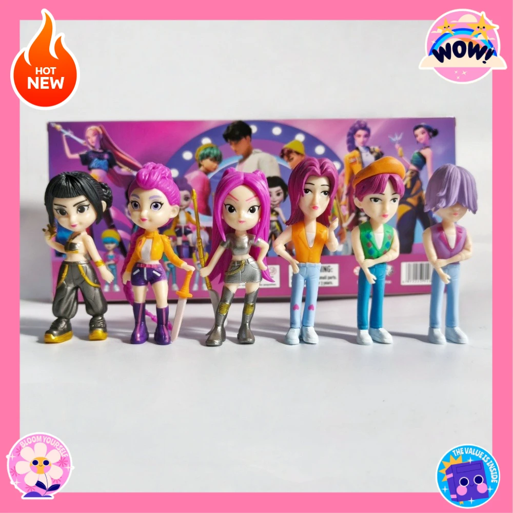 ฟิกเกอร์โมเดลของเล่นเด็กผู้ชาย 6 ชิ้น รุ่น 2026 รูมิ มิรา โซอี เดอร์ปี ไทเกอร์ ซาจา ของสะสมตกแต่งโต๊ะทำงาน ของเล่นโมเดล ของขวัญคริสต์มาสสำหรับเด็ก