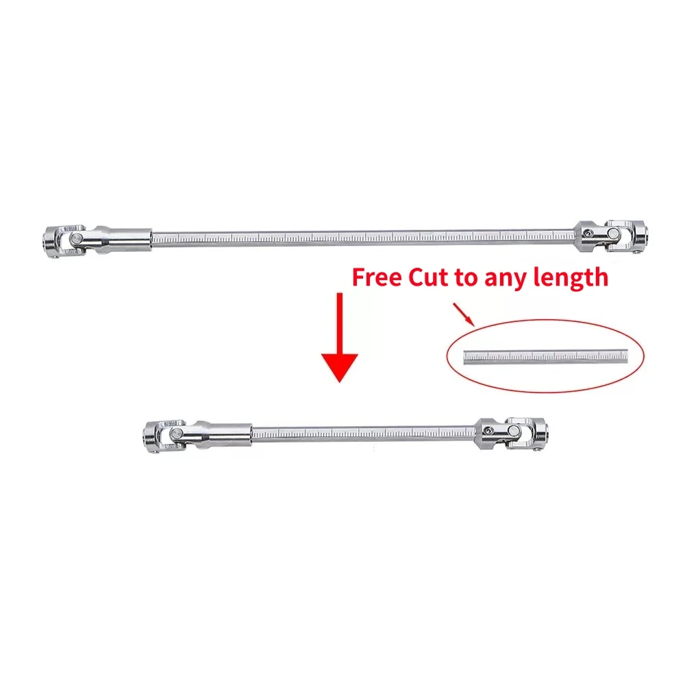 

Stainless Steel Cuttable Transmission Shaft For 1/10 Axial SCX10 TRX4 Capra RC Crawler Car Upgrade Parts