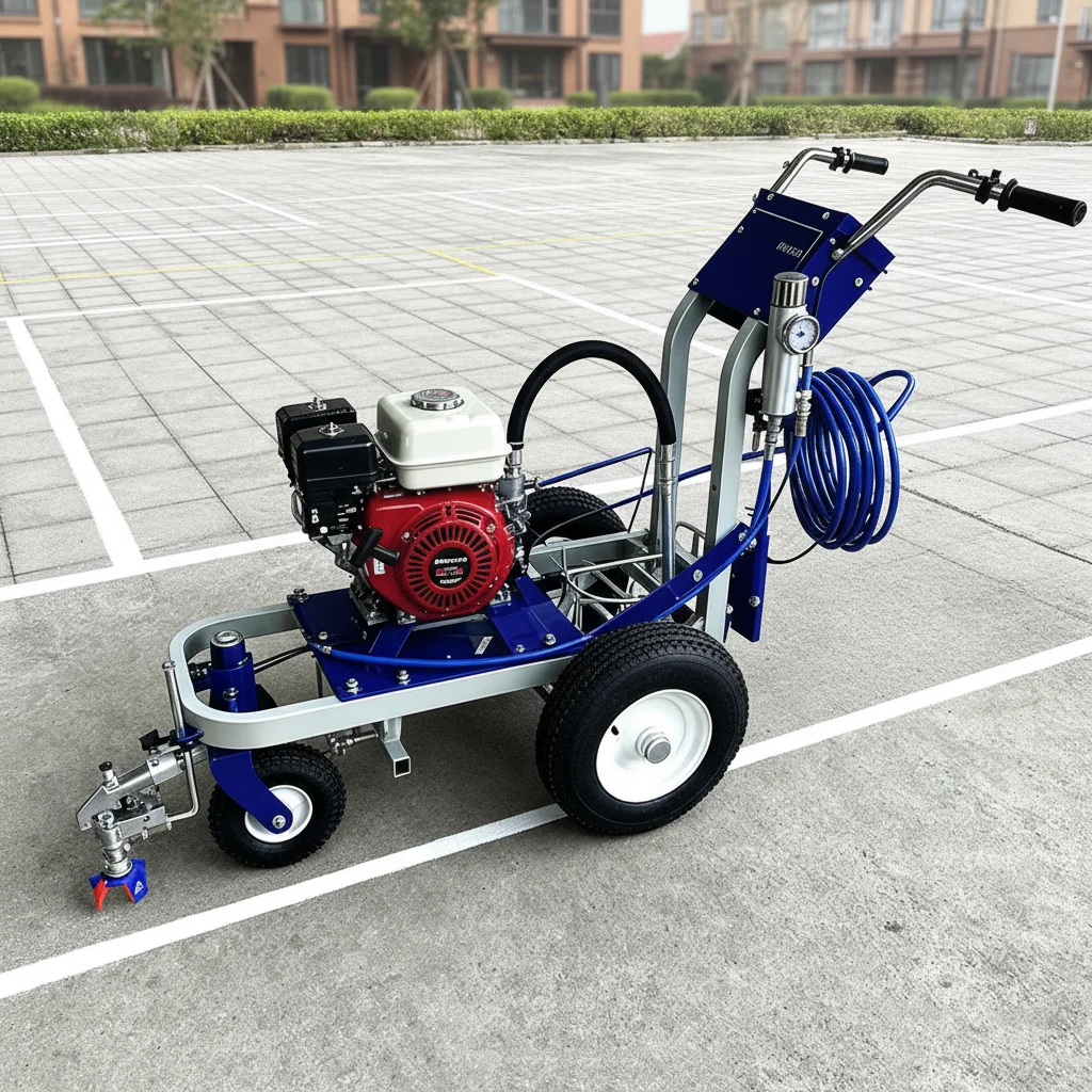 

Applicable to Worldwide Shipping Cold Spray Road Line Marking Machine Easy Operate Paint Striper for Parking Lot Road Plaza Comm