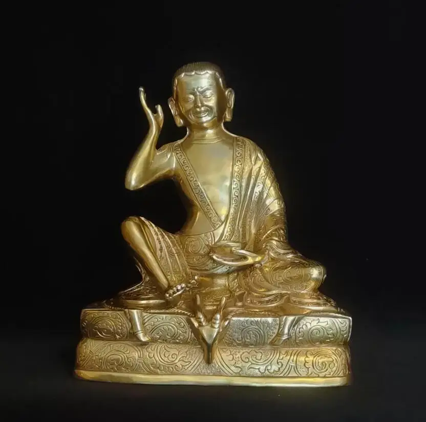 19cm bronze buddha Auspicious Milarepa Venerable Buddha Statue Milarepa