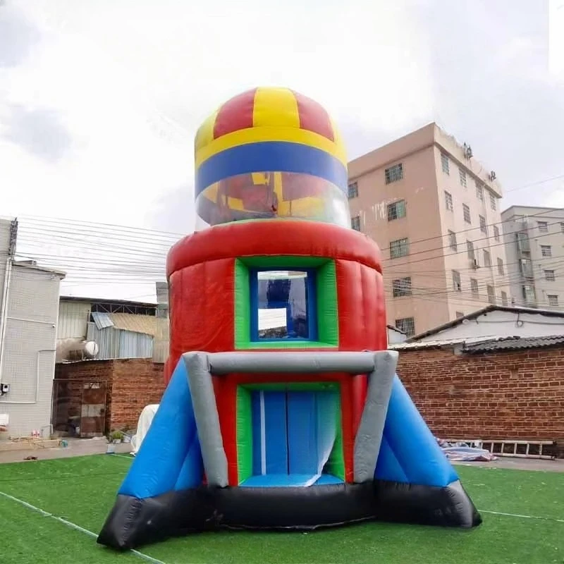 High Quality PVC Inflatable Rocket Airborne Adventure Inflatable Parachute Ride Game for Kids