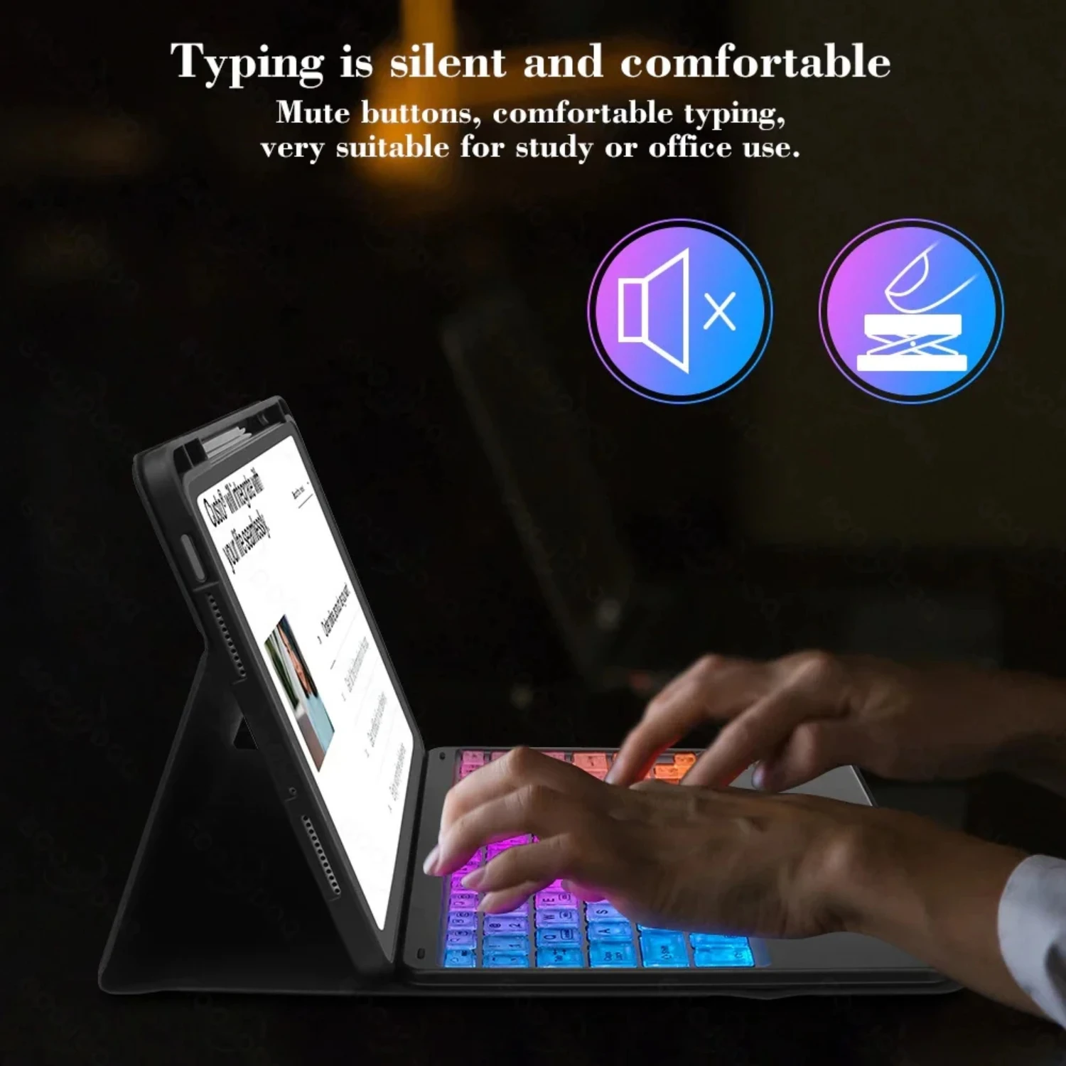 Keyboard Case for  Pad 6/6 Pro 11 Inch Tablet Slim Stand Cover with Magnetically Detachable Wireless Bluetooth Keyboard