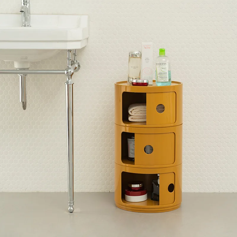 Nordic bedside table Multifunctional plastic side cabinet Color multi-layer creative modern simple bathroom storage cabinet