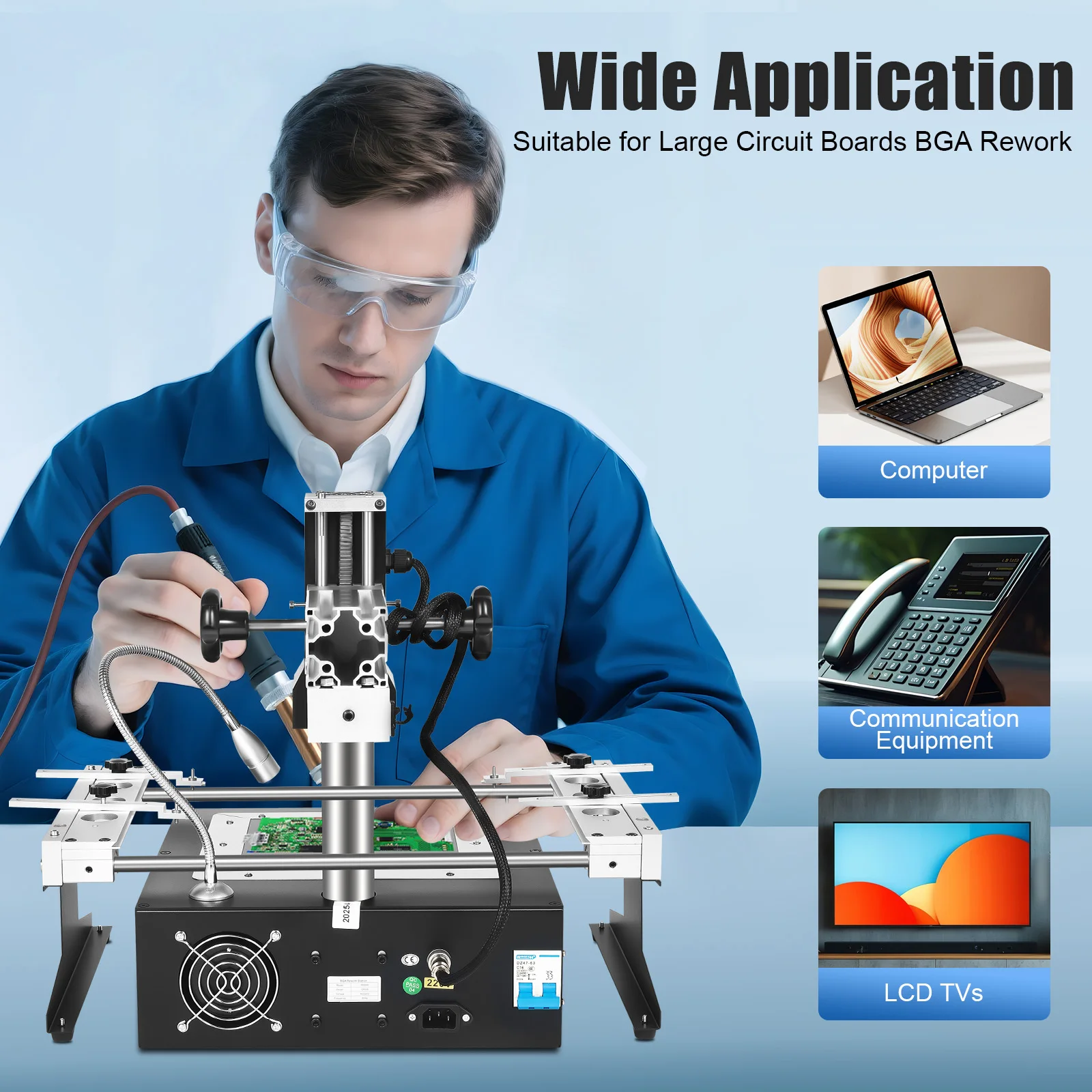 BGA Rework Station 1250W Welding Hot Plate IR Heating USB Connectivity Precision Welding Tool for BGA/CSP Repair