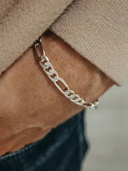 5mm Stainless Steel Figaro Chain Bracelet For Men Simple Silver Color NK Chain Women Bracelet Hip Hop Jewelry Party Accessories