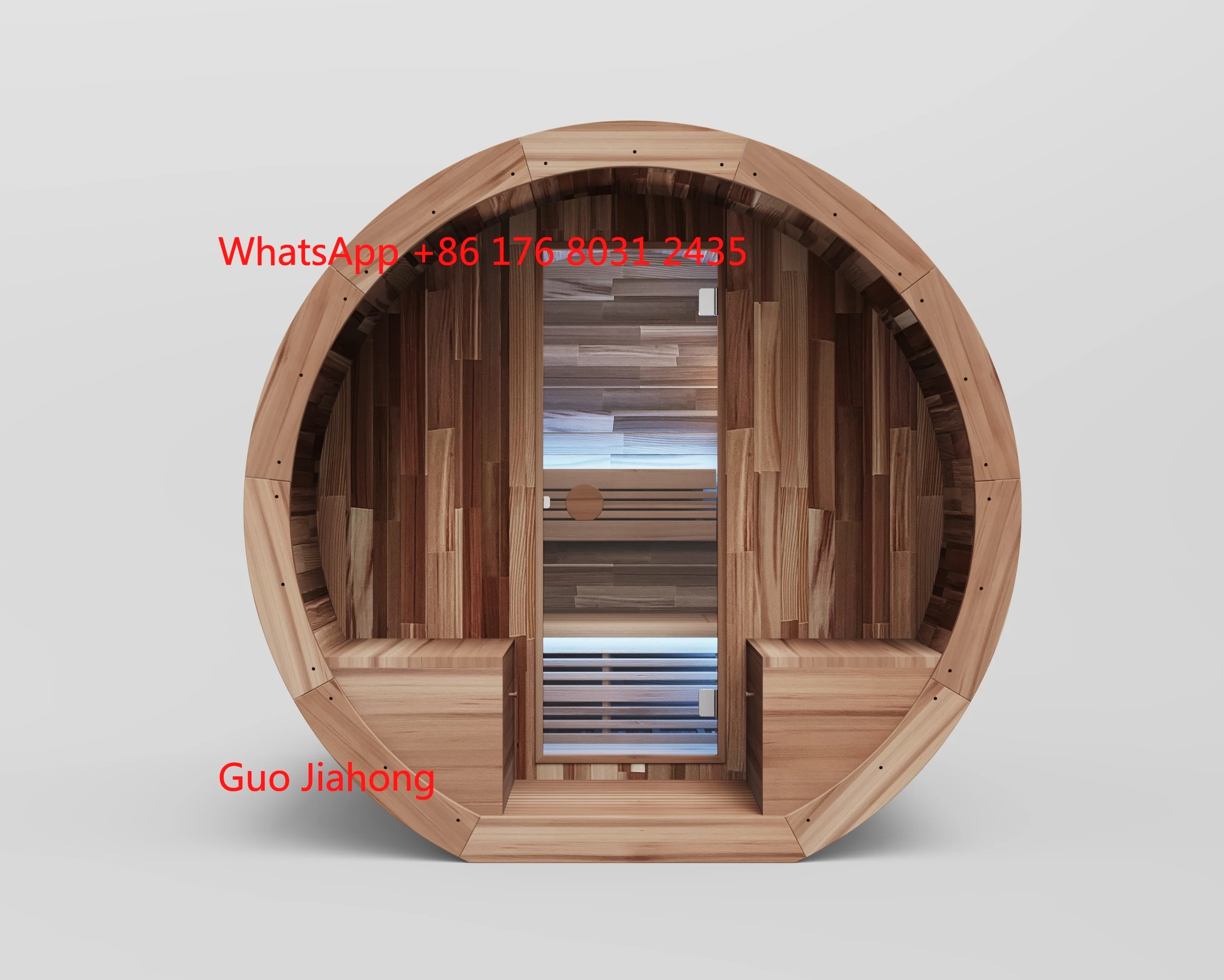 

Movable Outdoor Sauna Room With Porch Solid Wood Cylinder With Door Sauna Room Can Be Matched With and Sauna Stove.