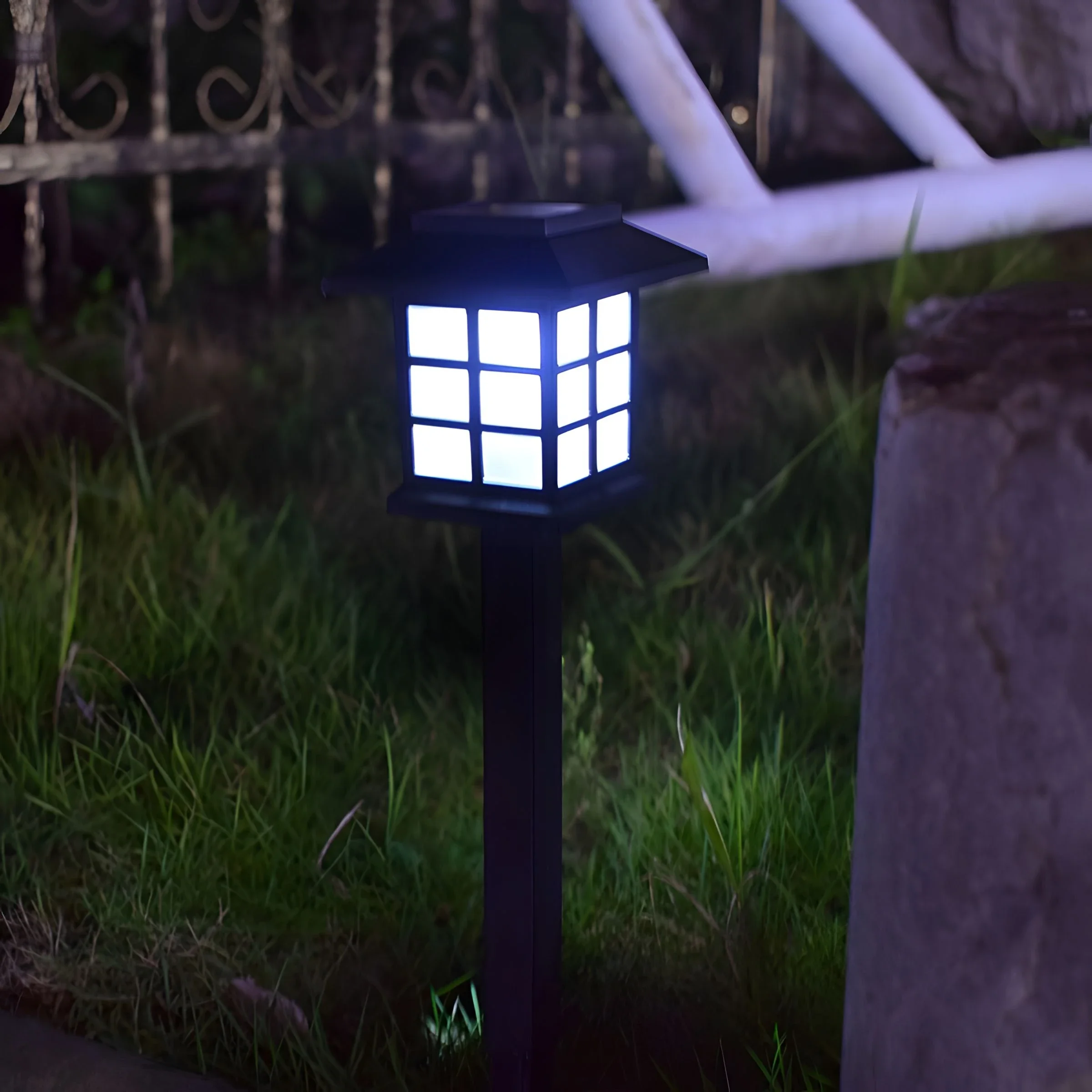 2Pcs/38cm Solar Outdoor LED Lawn Light Lampu Solar Outdoor Mini House Light Solar Palace Light Courtyard Atmosphere Garden