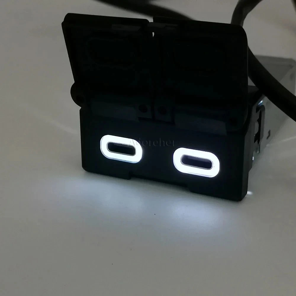 

1PC Fit For Toyota Camry Avalon Highlander Levin RAV4 Car Dual Type-C PD Charging Outlet Power Adapter Phone Charger Socket