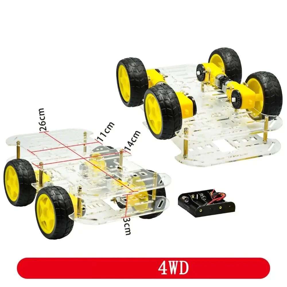 2WD/4WD Chassis Smart Robot Car With Motors DIY Motor Car Chassis Kit Intelligent Control Avoidance Tracking Robot