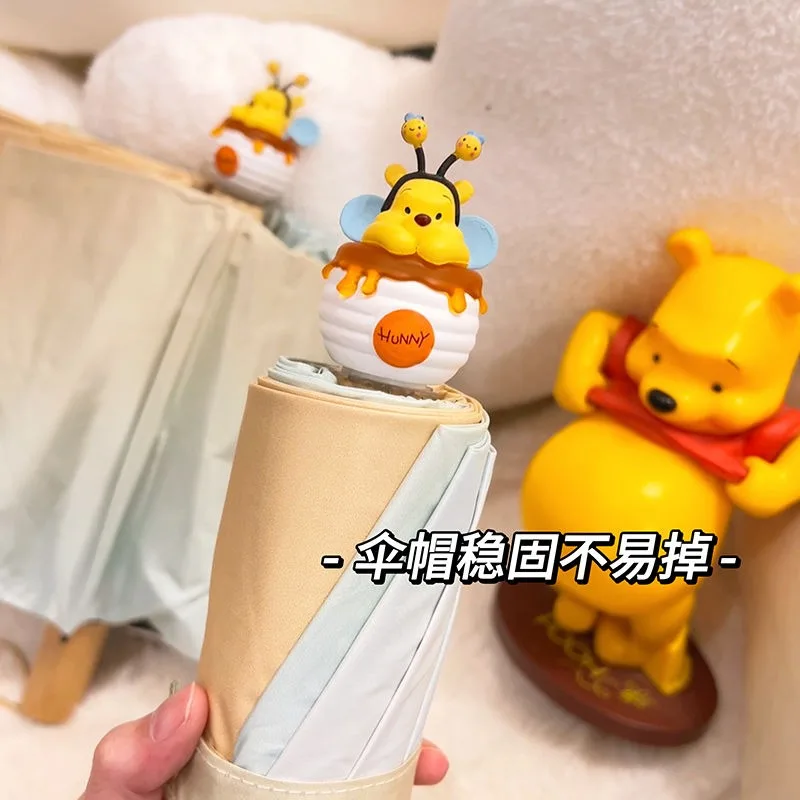 ディズニー ウィニー ベア かわいい漫画の女の子 デュアルユース 学生 晴れの日も雨の日も 全自動高精度傘