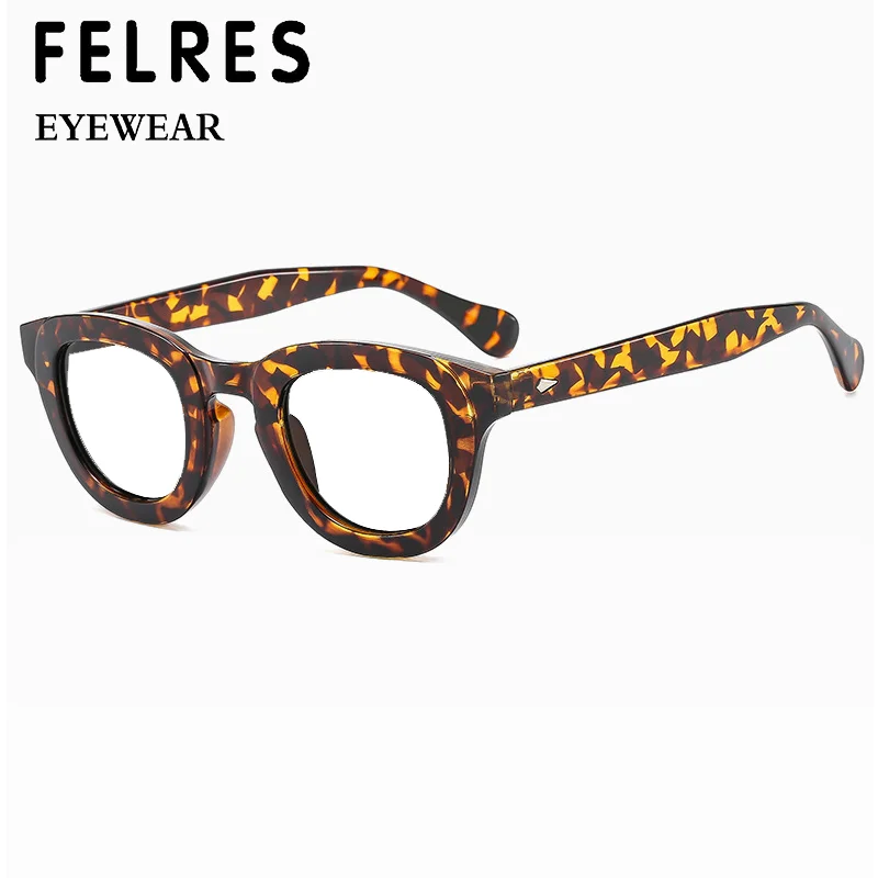 FELRES Vintage Anti Blue Light Round Reading Glasses High Definition Presbyopic Eyeglasses Anti-Glare Magnifying Readers+1.25