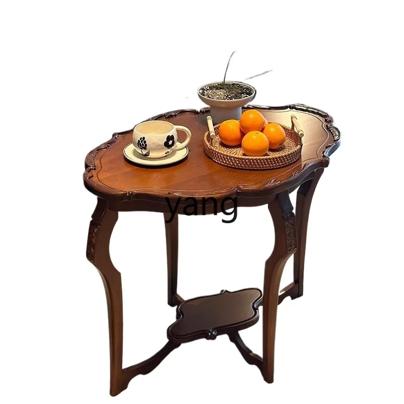 

LH medieval living room solid wood tea table retro home edge few new Chinese shelves